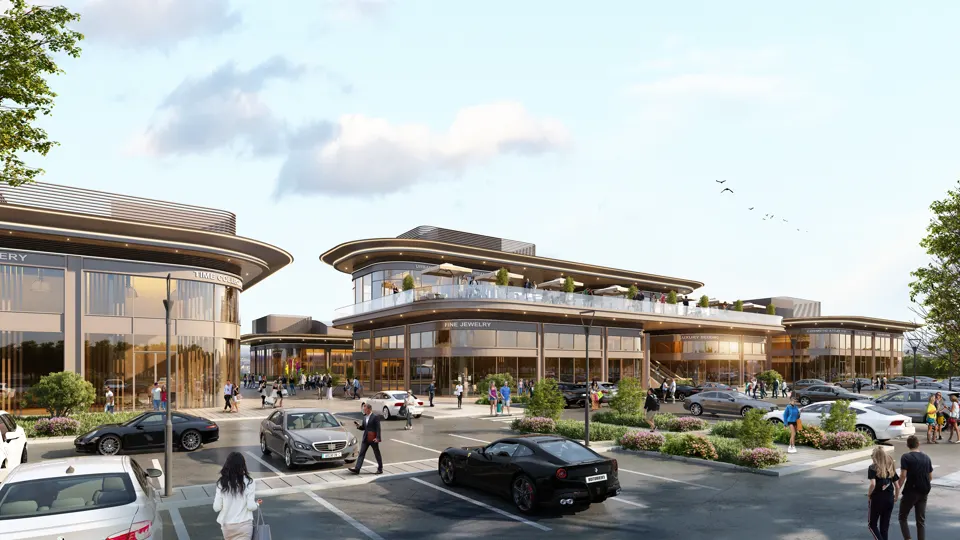 Önden meydan ve giriş — Semt Beytepe render