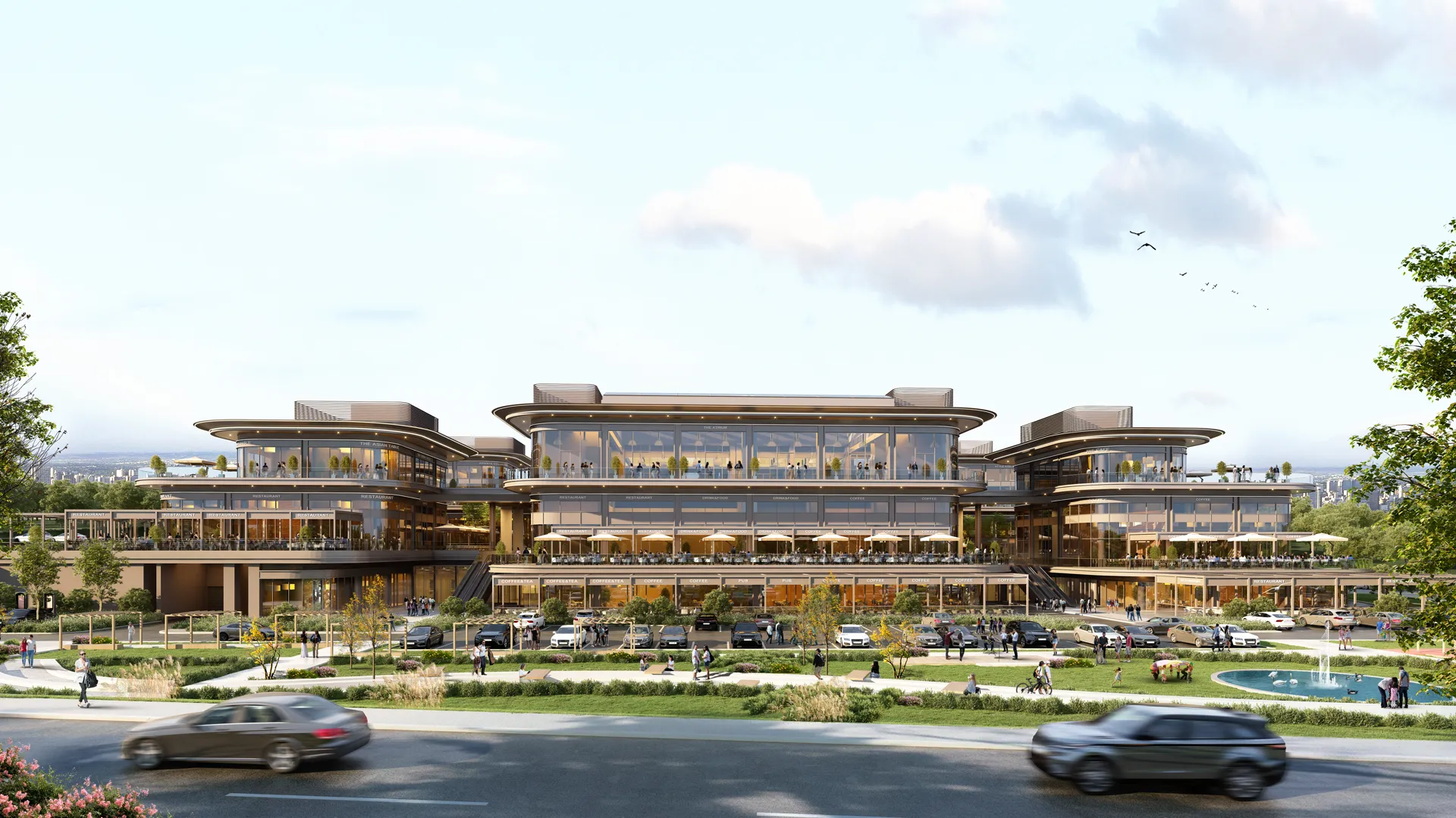 Geniş havadan gündüz panoramik render — Semt Beytepe mağazalar